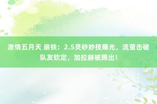 激情五月天 崩铁：2.5灵砂妙技曝光，流萤击破队友钦定，加拉赫被踢出！